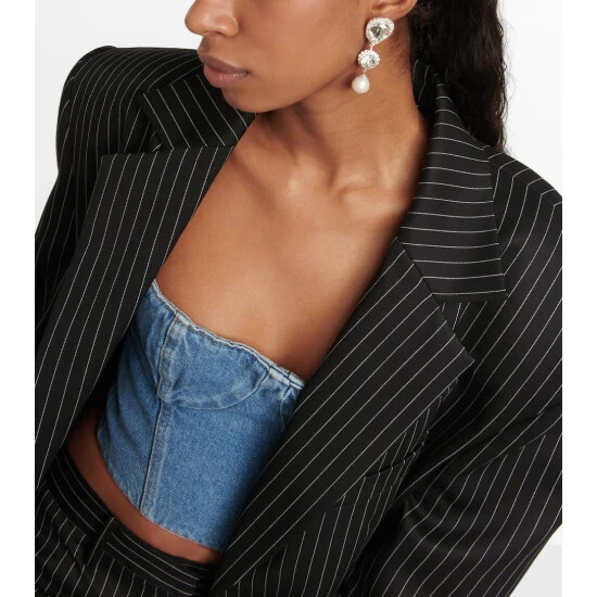 Magda Butrym Crystal Drop Earrings With Pearls - Image 2