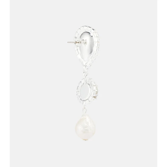 Magda Butrym Crystal Drop Earrings With Pearls - Image 4