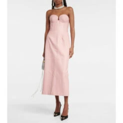 Magda Butrym Leather Bustier Midi Dress