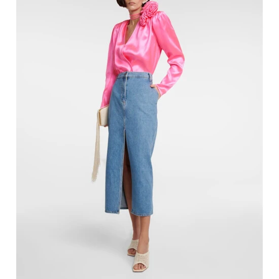 Magda Butrym Denim Midi Skirt