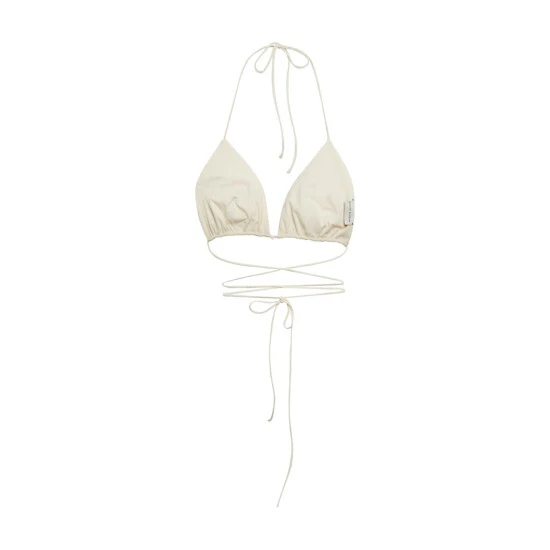 Magda Butrym Floral Appliqué Triangle Bikini Top - Image 2