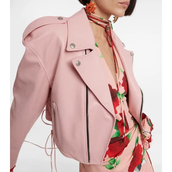 Magda Butrym Cropped Leather Jacket - Image 3