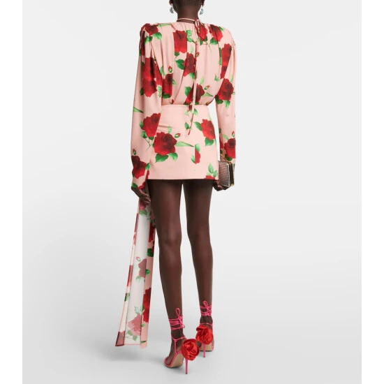 Magda Butrym Floral Jersey Sash Miniskirt - Image 2