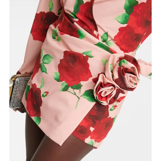 Magda Butrym Floral Jersey Sash Miniskirt - Image 3