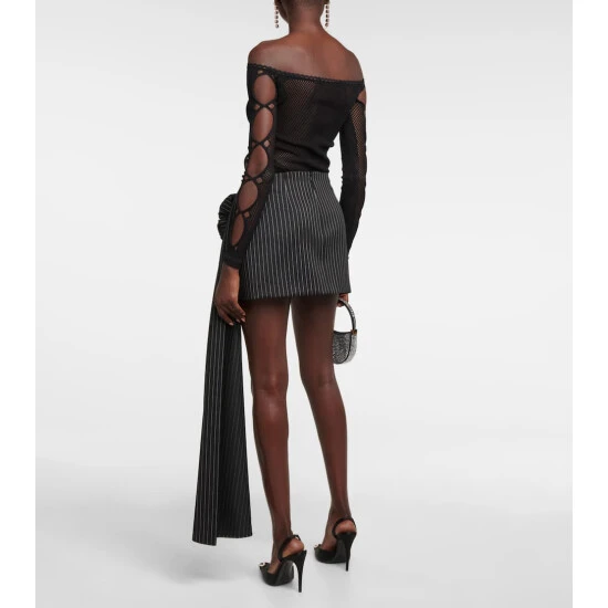 Magda Butrym Striped Wool Miniskirt - Image 2