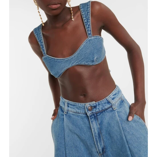 Magda Butrym Denim Bra Top - Image 3