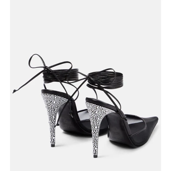 Magda Butrym Embellished Mesh And Leather Pumps - Image 2