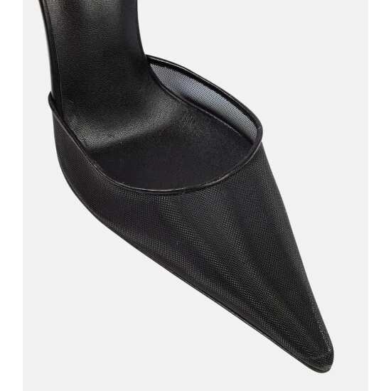 Magda Butrym Embellished Mesh And Leather Pumps - Image 5