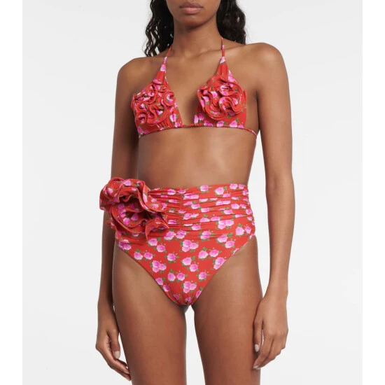 Magda Butrym Floral Triangle Bikini Top