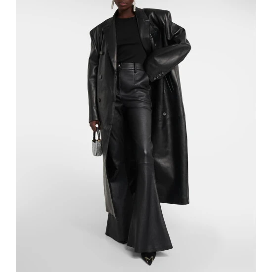 Magda Butrym High-rise Flared Leather Pants