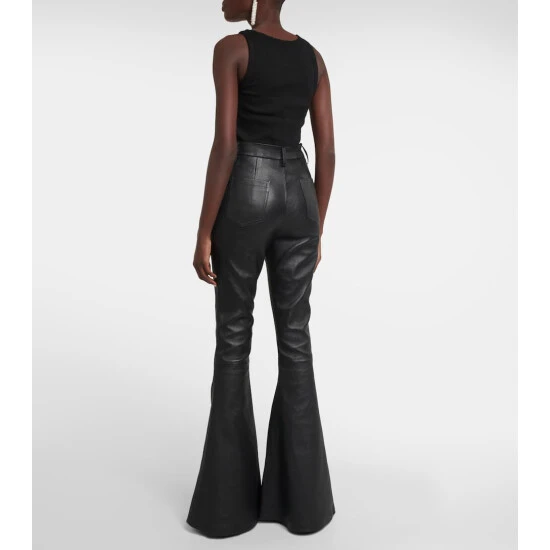 Magda Butrym High-rise Flared Leather Pants - Image 2