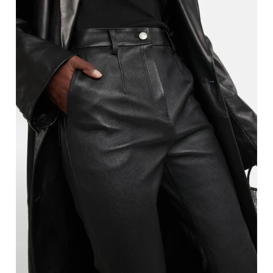 Magda Butrym High-rise Flared Leather Pants - Image 3