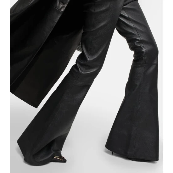 Magda Butrym High-rise Flared Leather Pants - Image 4