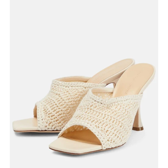 Magda Butrym Crochet And Leather Mules - Image 4