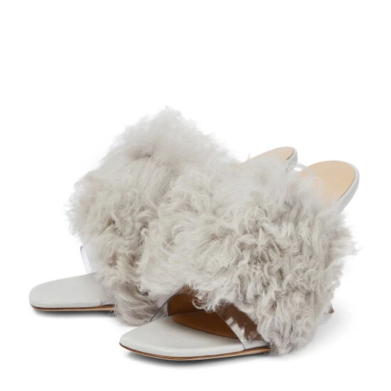 Magda Butrym Shearling PVC Mules - Image 4
