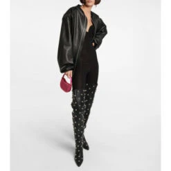 Magda Butrym Embellished Leather Over The Knee Boots