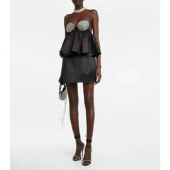 Magda Butrym Crystal-embellished Silk-blend Top