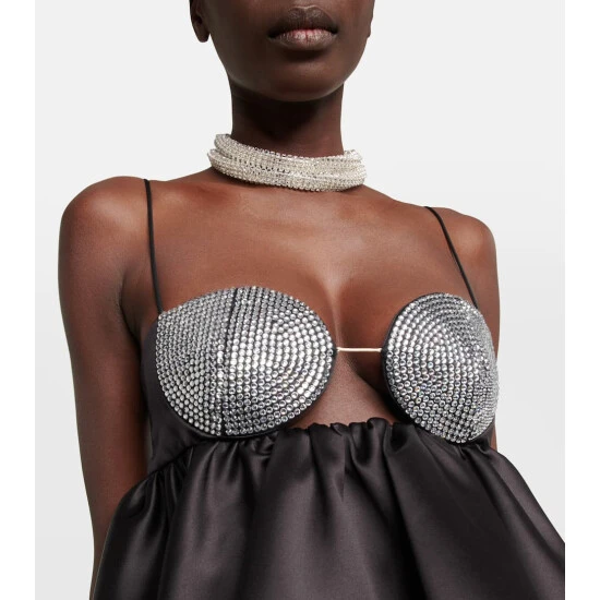 Magda Butrym Crystal-embellished Silk-blend Top - Image 3