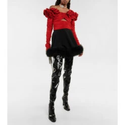 Magda Butrym Feather-trimmed Miniskirt