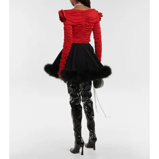 Magda Butrym Feather-trimmed Miniskirt - Image 2