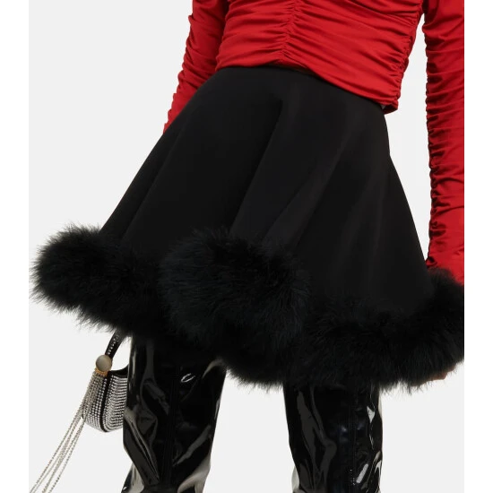 Magda Butrym Feather-trimmed Miniskirt - Image 3
