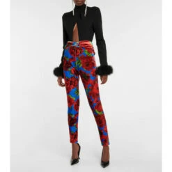 Magda Butrym Floral Velvet Leggings