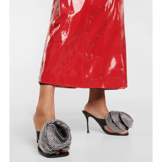 Magda Butrym Crystal-embellished Leather Sandals - Image 3