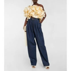 Magda Butrym Silk Ruffle Corset Top