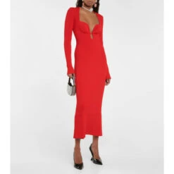 Magda Butrym Cutout Ribbed-knit Midi Dress