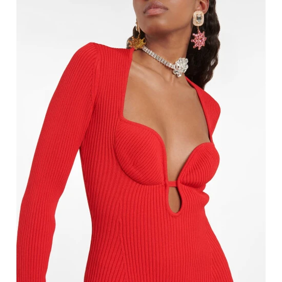 Magda Butrym Cutout Ribbed-knit Midi Dress - Image 3