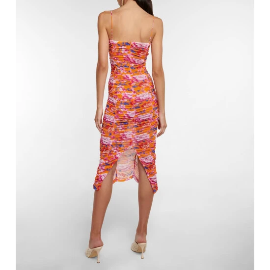 Magda Butrym Ruched Floral Mesh Midi Dress - Image 2