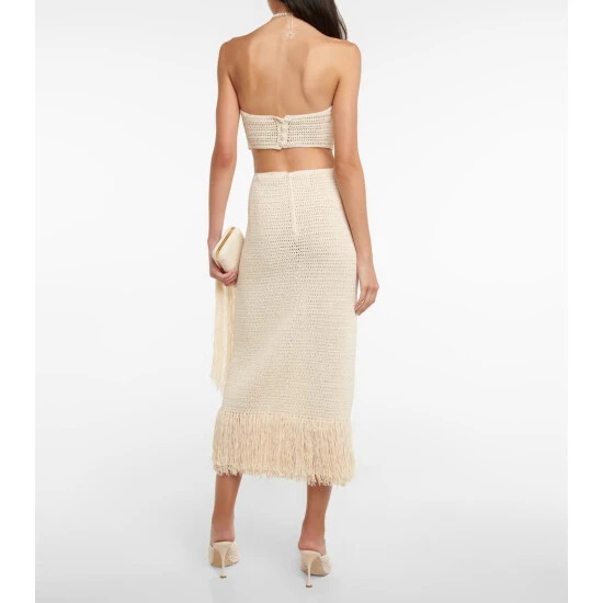 Magda Butrym Fringed Crochet Midi Skirt - Image 2