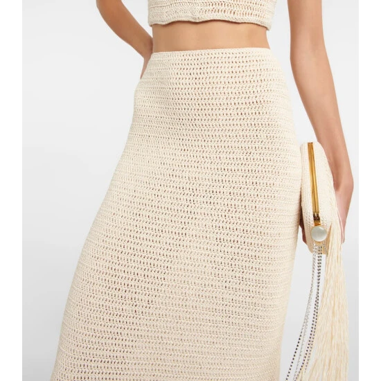 Magda Butrym Fringed Crochet Midi Skirt - Image 3