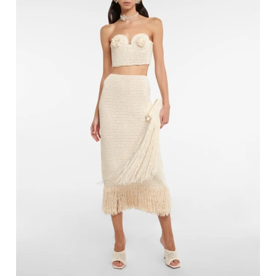 Magda Butrym Appliquéd Crochet Bustier