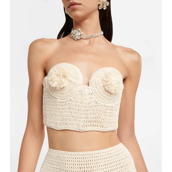 Magda Butrym Appliquéd Crochet Bustier - Image 3