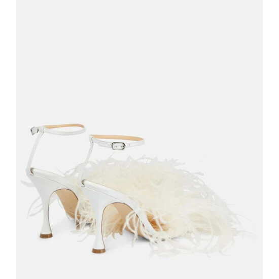 Magda Butrym Feather-embellished Leather And PVC Sandals - Image 2