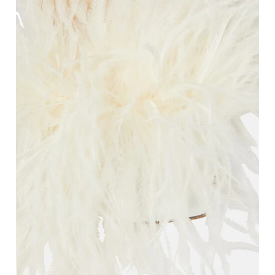 Magda Butrym Feather-embellished Leather And PVC Sandals - Image 5