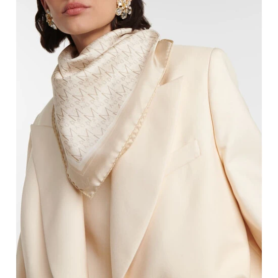 Magda Butrym Logo Jacquard Silk Scarf
