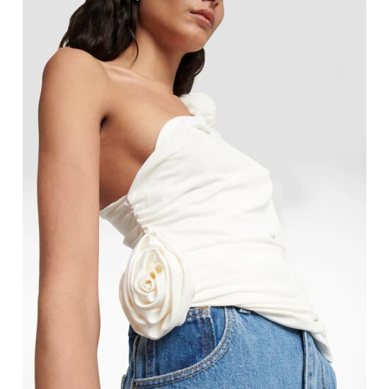 Magda Butrym Floral Appliquéd One-shoulder Top - Image 4