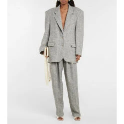 Magda Butrym Herringbone High-rise Wide-leg Pants