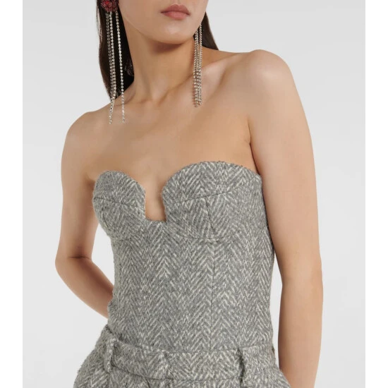 Magda Butrym Wool-blend Tweed Bustier - Image 3